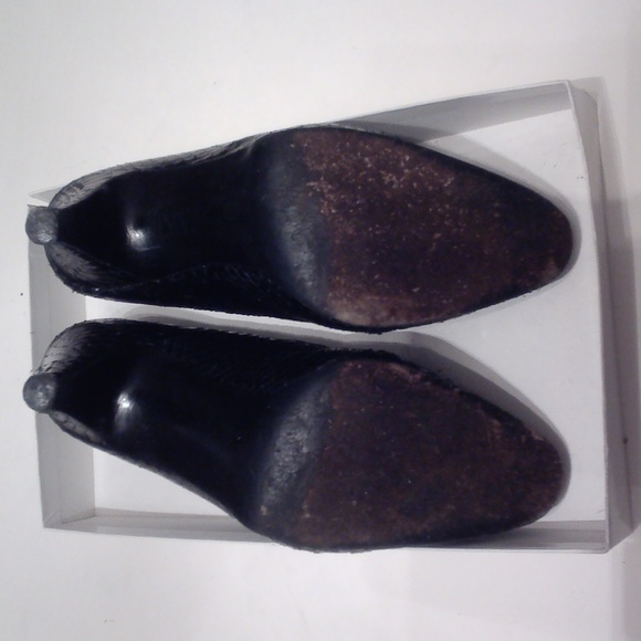 WOMEN'S VINTAGE BLACK SNAKE SKIN HEELED SHOES - Picture 5 of 7